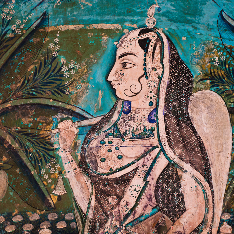 Fresco in het paleis van Bundi